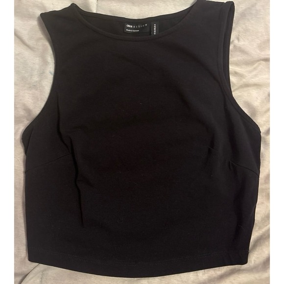 ASOS Design Black Soft Touch Active Crop Tank Top, Size 4 (4505) - Picture 1 of 4